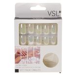 Kit de faux ongles en acrylique blanc effet miroir