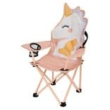 Chaise de camping licorne acier et polyester 55x34xH75cm