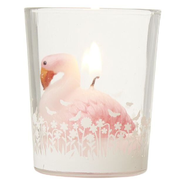 Bougie flamand rose H.6cm