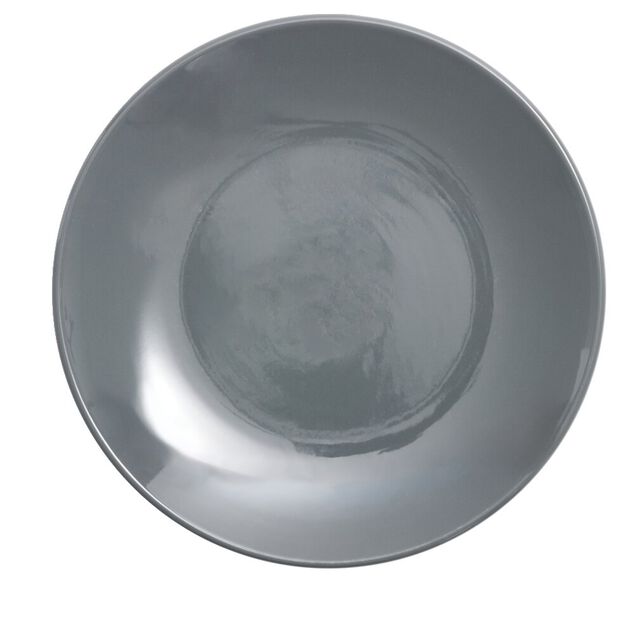 Assiette &agrave; dessert ronde Madrid gr&egrave;s gris fonc&eacute; &Oslash;20cm