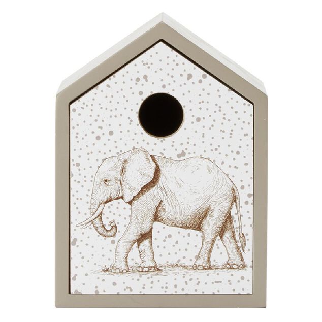 Maisonnette mini meuble rangement motif éléphant jungle ou géométrique