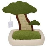Lit pour chat avec griffoir forme arbre pin et corde de sisal