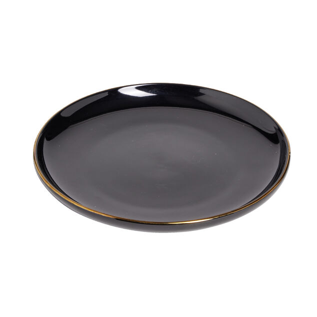 Assiette &agrave; dessert ronde Oslo fa&iuml;ence noire &Oslash;20cm