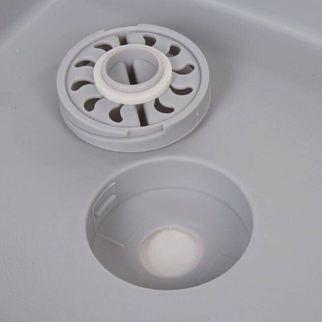 Bassine r&eacute;tractable bouchon &eacute;videur grise et bleue