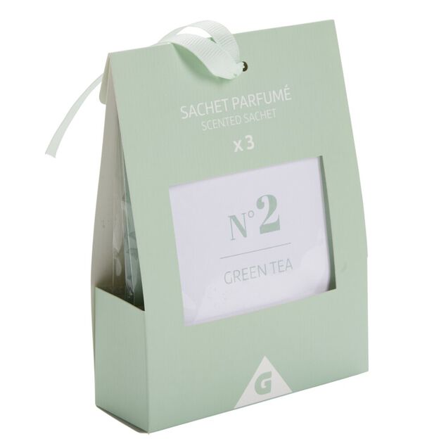 D&eacute;sodorisant sachet parfum&eacute; senteur th&eacute; vert 3x15gr