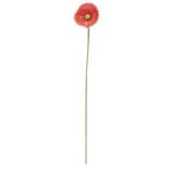 Fleur m&eacute;tal &agrave; planter coquelicot rouge H70cm