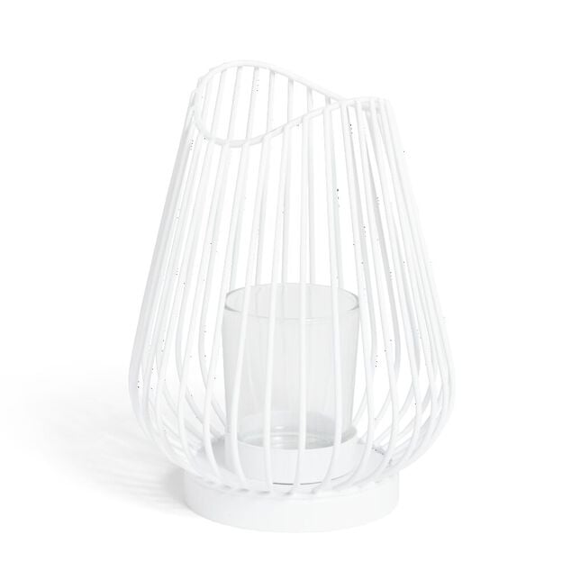 Bougeoir blanc &Oslash;12xH17,5cm