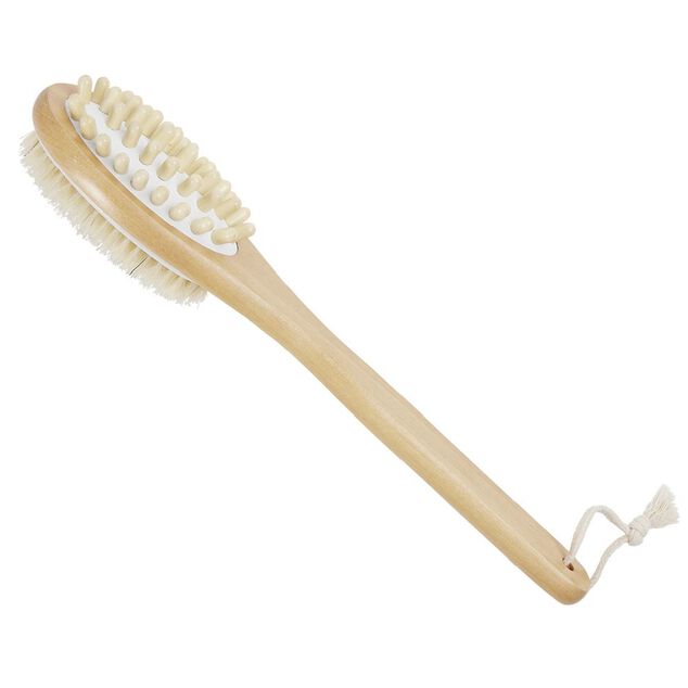 Brosse pour le corps double face bois et laine