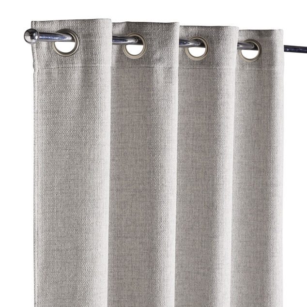 Rideau &agrave; oeillets effet lin 140x240cm (2 mod&egrave;les)