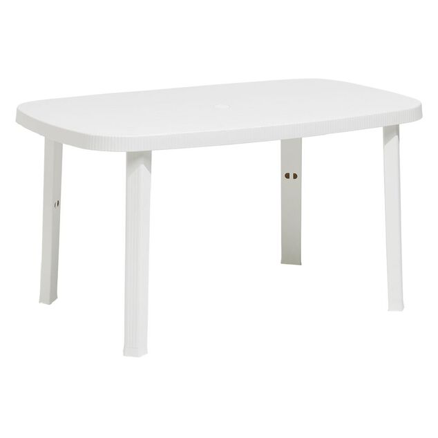 Table de jardin rectangulaire 6 personnes Viva blanche 137x85xH72cm