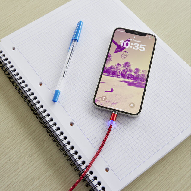 C&acirc;ble USB magn&eacute;tique 3en1 USB-C microUSB lightning 1m