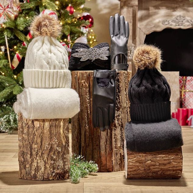 Coffret bandeau et gants noirs assortis