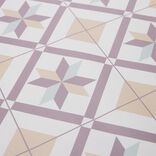 Tapis vinyle motifs carreaux de ciment rosés 50x70cm