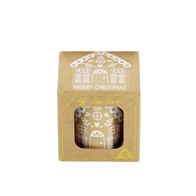 Étiquette autocollante Noël x50 marron et blanche thème nature 5x5cm