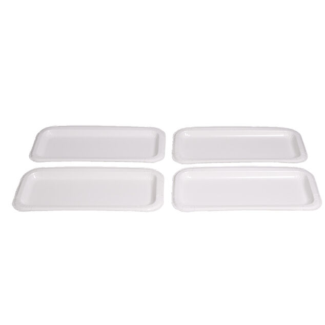 Plat &agrave; cake x4 en carton blanc 15,5x34cm