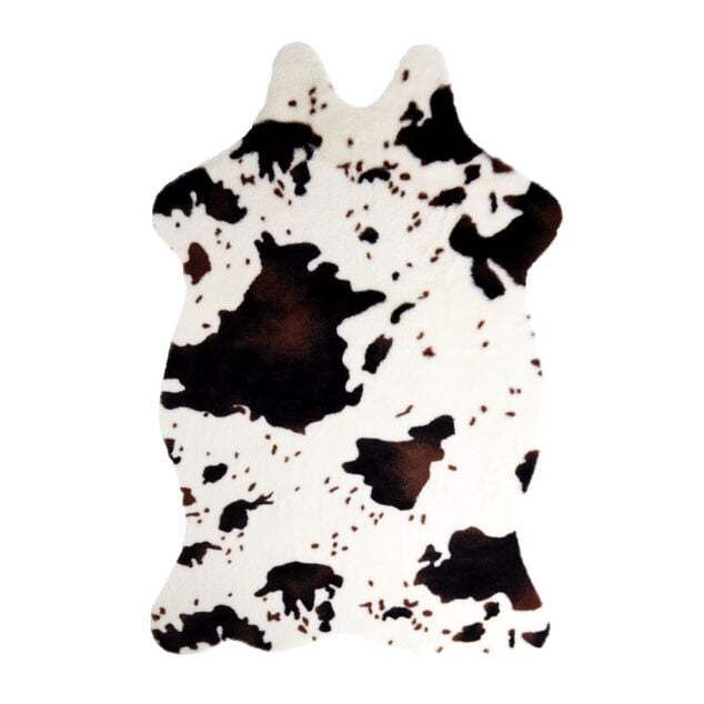 Tapis imitation peau de b&ecirc;te blanc et noir 60x90cm - 2 mod&egrave;les