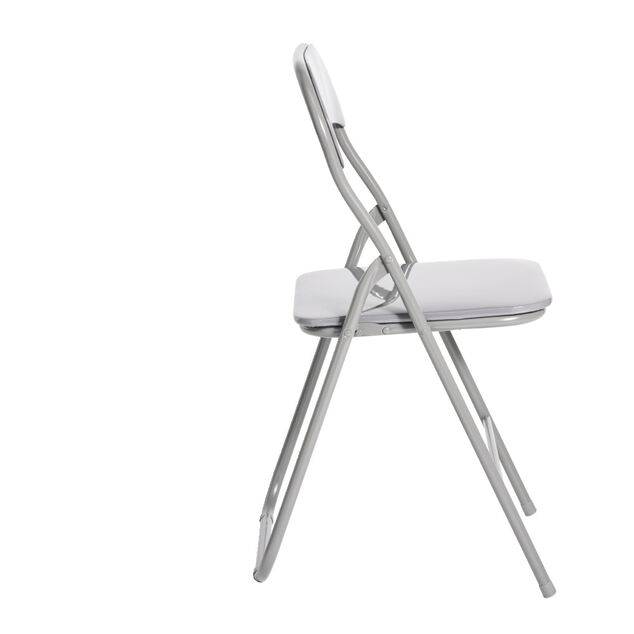 Chaise pliante Tracy m&eacute;tal gris fonc&eacute; L49xP49xH79cm