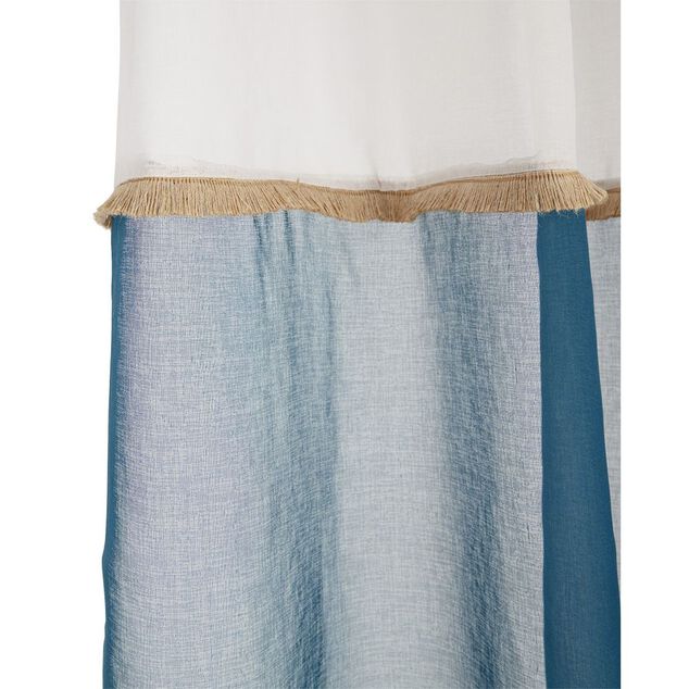 Voilage polyester 140x240cm bicolore beige et bleu