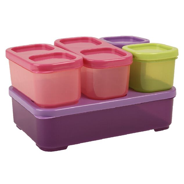 Bo&icirc;te alimentaire multicolore x5