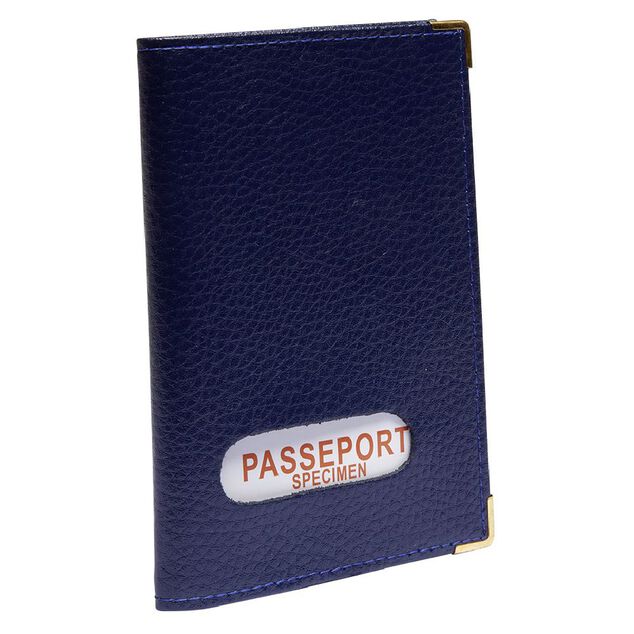 Porte passeport ext&eacute;rieur croute de cuir