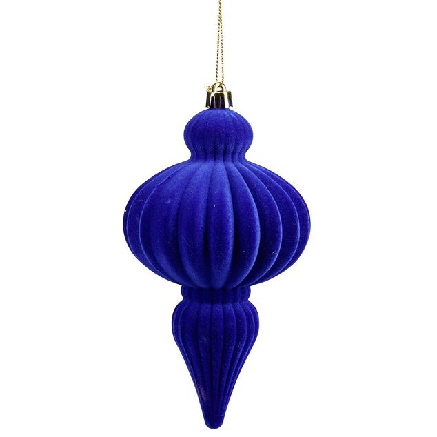 D&eacute;coration de No&euml;l goutte &agrave; suspendre velours rouge H.16 cm