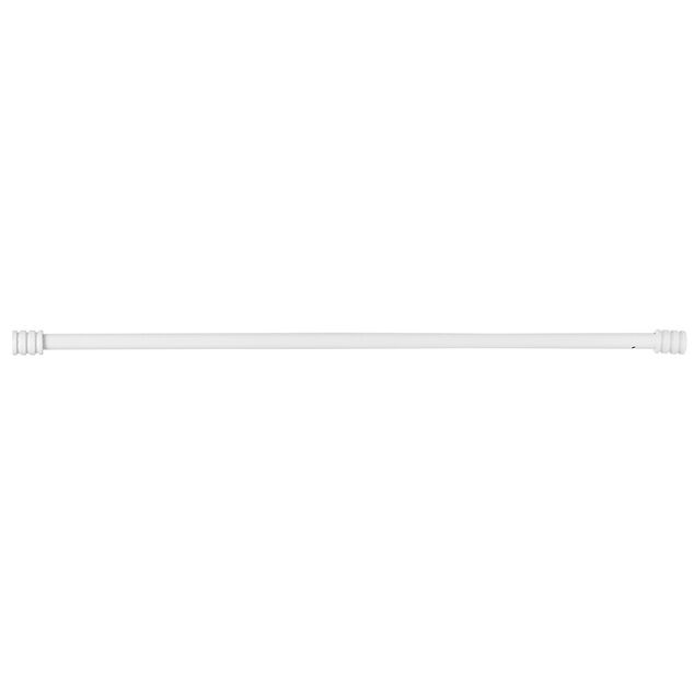 Tringle &agrave; vitrage Extensible 40-60 cm embout cylindre stri&eacute; blanc
