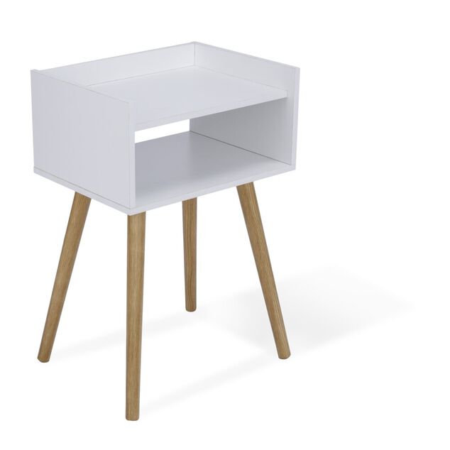 Table de chevet en bois blanc First 1 niche ouverte 40x30xH60cm