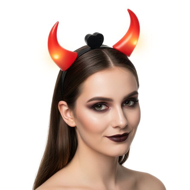 Serre-t&ecirc;te corne de diable lumineux