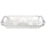 Plateau de service plastique transparent motif floral 19x29cm