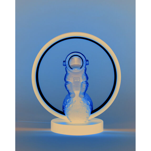 Lampe cercle lumineux avec astronaute 20x12xH22cm