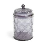 Bonbonnière plastique effet capitonné Ø10xH20cm (2 modèles)