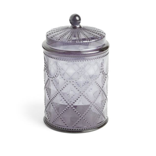 Bonbonnière plastique effet capitonné Ø10xH20cm (2 modèles)