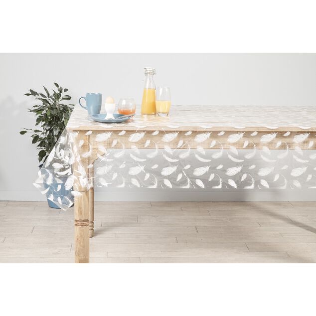 Toile cir&eacute;e au m&egrave;tre motif plumes