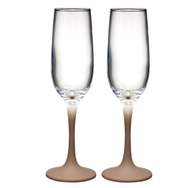 Fl&ucirc;te &agrave; champagne x2 pied opaque 21,5cl (3 mod&egrave;les)