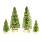 Lot de 4 mini sapins décoratifs - 2 modèles vert ou blanc