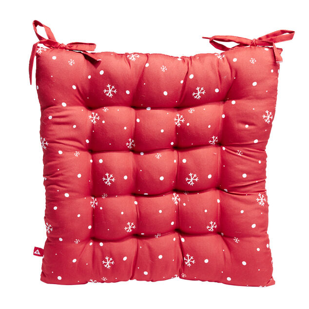 Galette de chaise No&euml;l carr&eacute;e 40x40cm - 4 mod&egrave;les