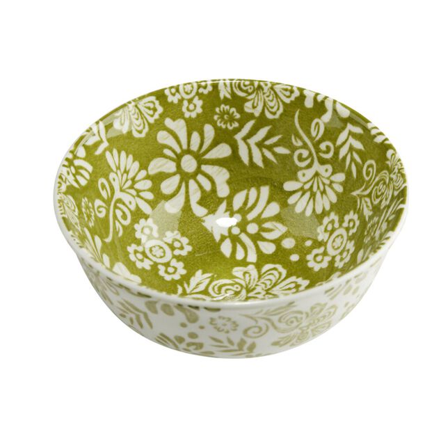 Bol Indie porcelaine motif floral bicolore &Oslash;14xH6,5cm (3 mod&egrave;les)