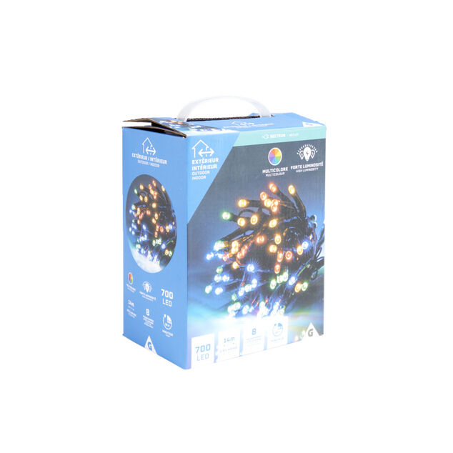 Guirlande lumineuse extérieur 700LED cluster multicolore 14m