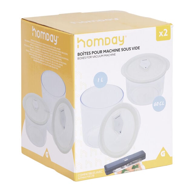 Bo&icirc;te machine sous vide transparente x2