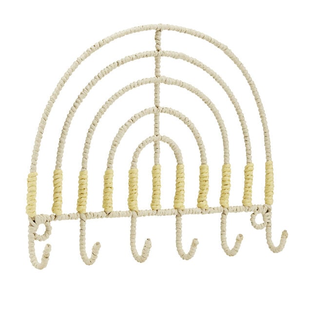 Support 6 crochets papier enroulé et coton 32x33cm (2 modèles)