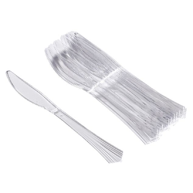 Couteau en plastique transparent x12