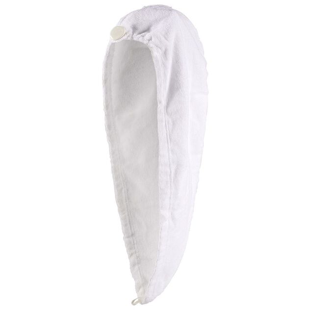 Serviette &agrave; cheveux ultra absorbante 100% coton blanc
