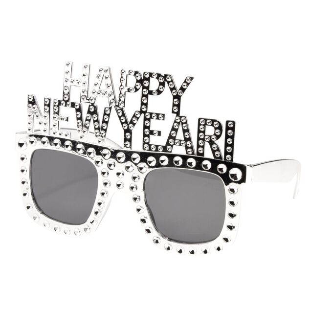 Lunette festive Happy New Year argenté