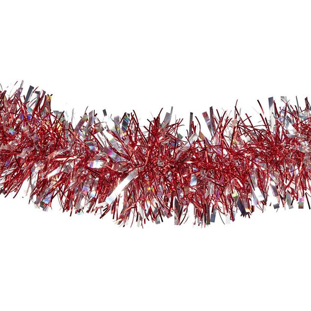 Guirlande rouge m&eacute;tallis&eacute; L180cm