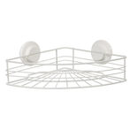 &Eacute;tag&egrave;re de douche panier d'angle &agrave; ventouse blanc