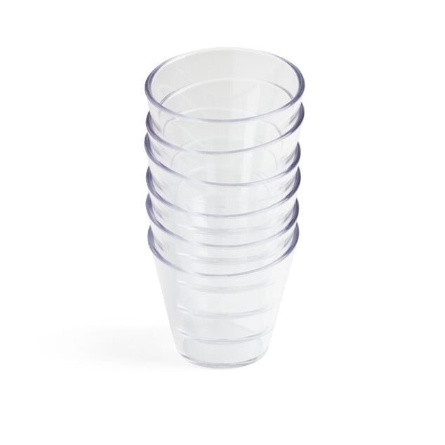 Lot de 6 verrines 100ml plastique transparent Ø6,9xH6,7cm