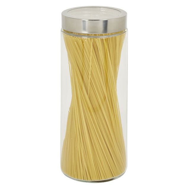 Bocal en verre transparent couvercle inox 2L - &Oslash;11xH.27cm