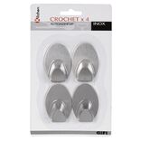Crochet adh&eacute;sif inox x4