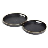 Lot de 2 plateaux Ø29cm et Ø36cm plastique noir