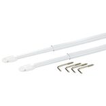 Tringle de vitrage Extensible 50-80 cm m&eacute;tal blanc x2